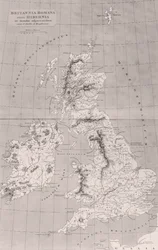 Map of Roman Britain with Ireland and adjacent islands